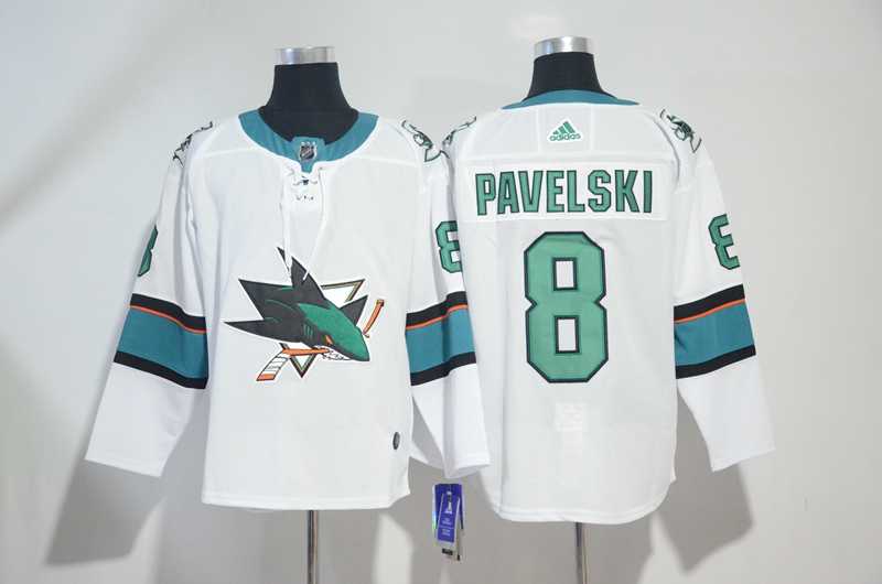 San Jose Sharks #8 Joe Pavelski White Adidas Stitched Jersey